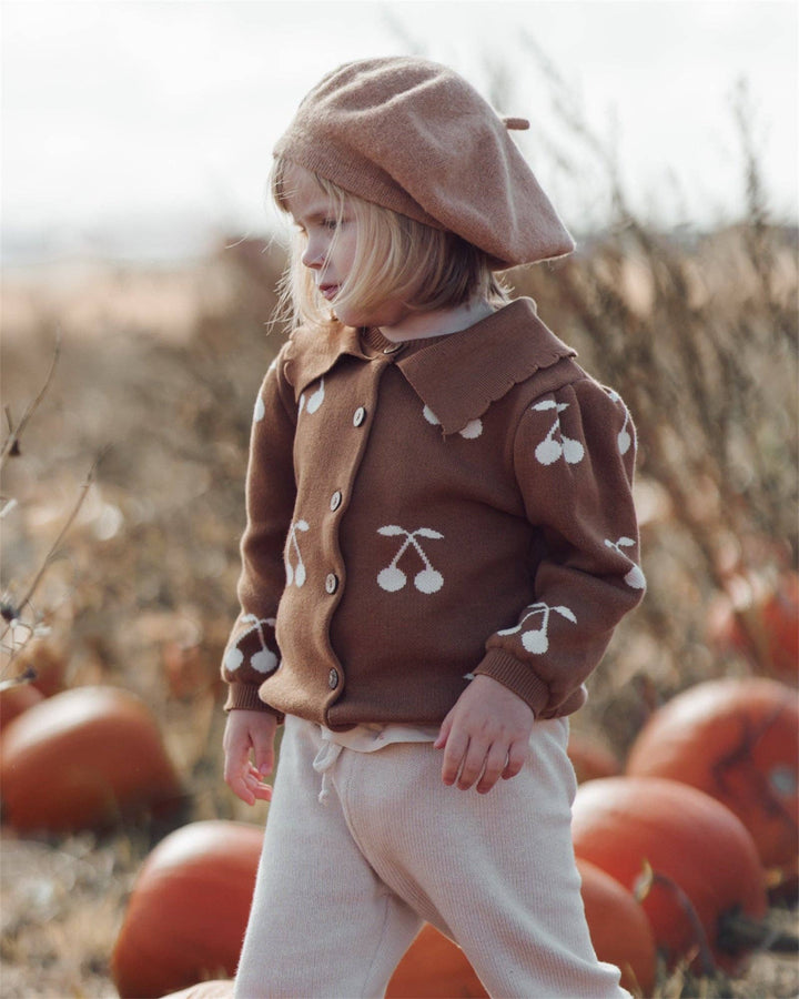 Brown Cherry Cardigan