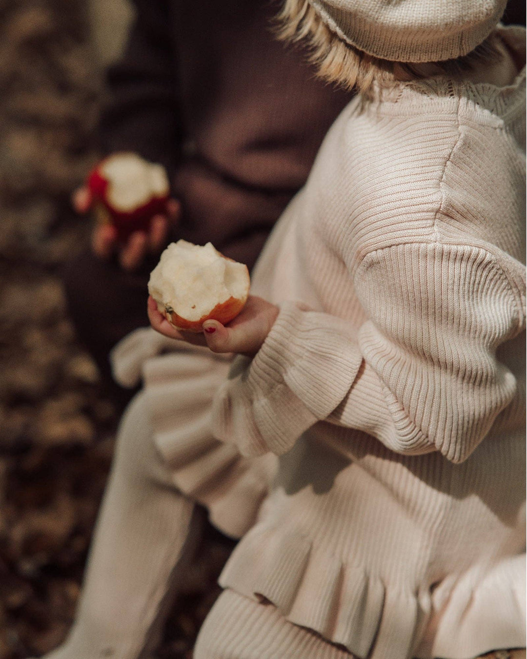 Beige Frilly knit blouse