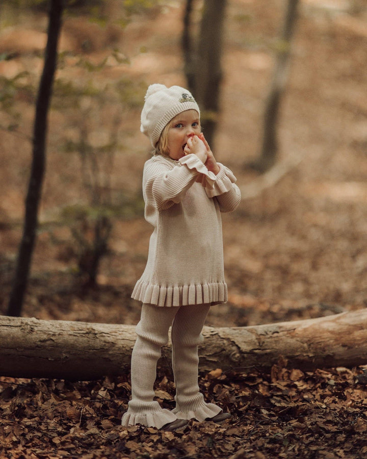 Beige Frilly knit blouse