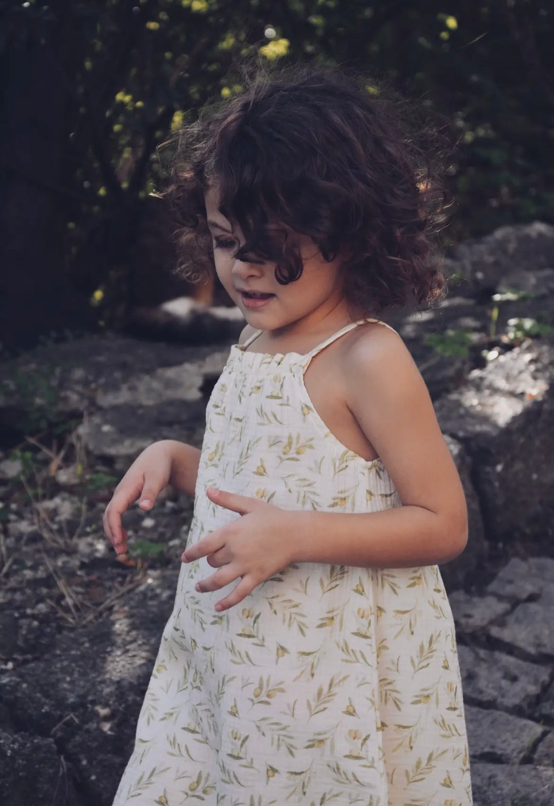 Girls Summer Olive Dress