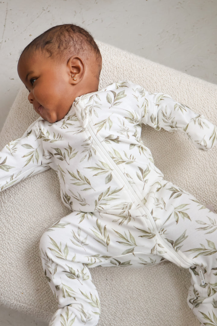 Bamboo Leaf Zip Onsie