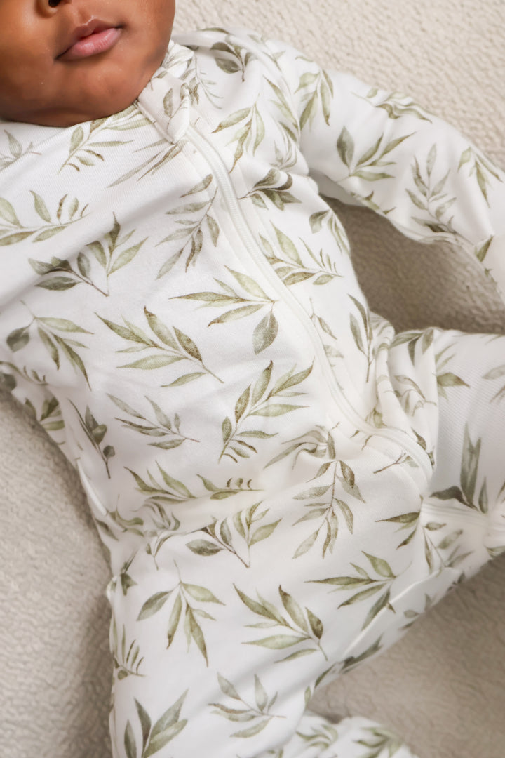 Bamboo Leaf Zip Onsie