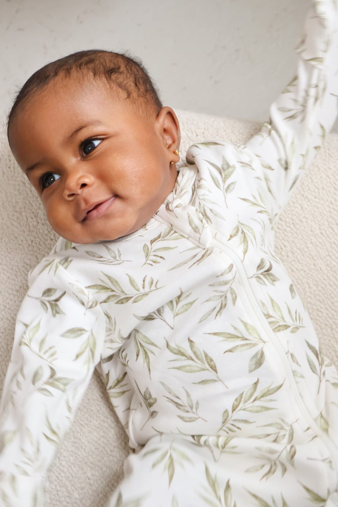 Bamboo Leaf Zip Onsie