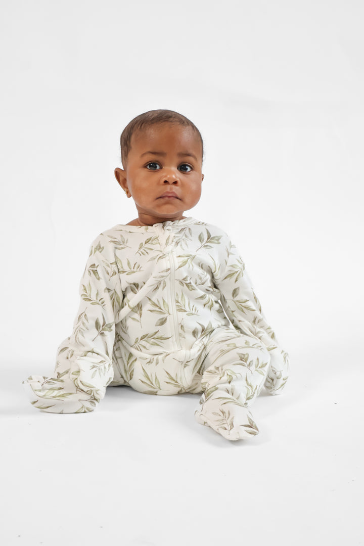 Bamboo Leaf Zip Onsie