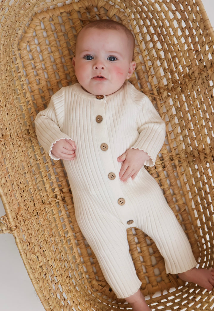 White Knitted Romper