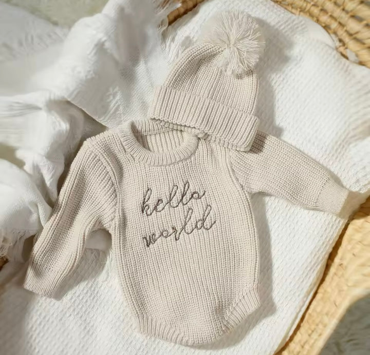 'Hello World' Knitted Romper