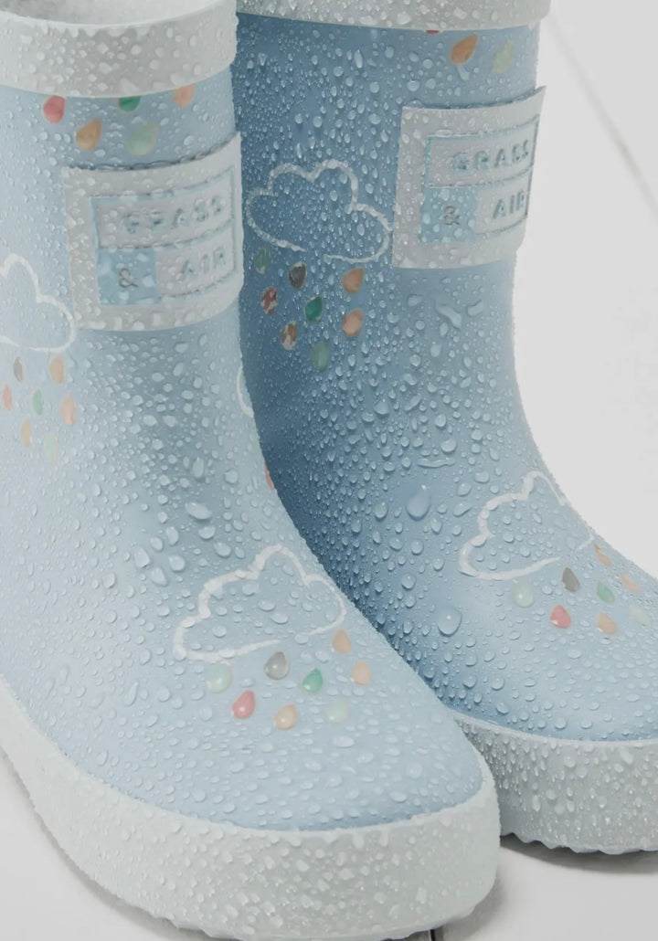 Baby Blue Grass & Air Colour Changing Wellies