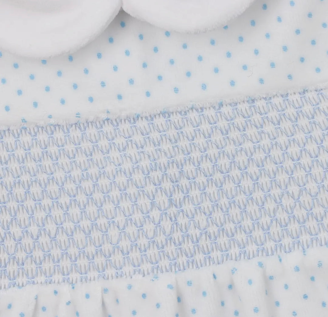 Cotton Blue Polka Dot Baby Grow