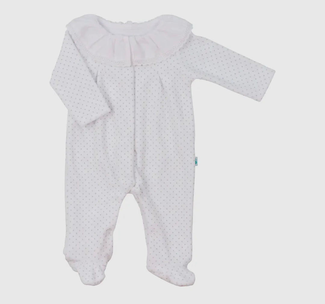 Pink Cotton Polka Dot Sleepsuit