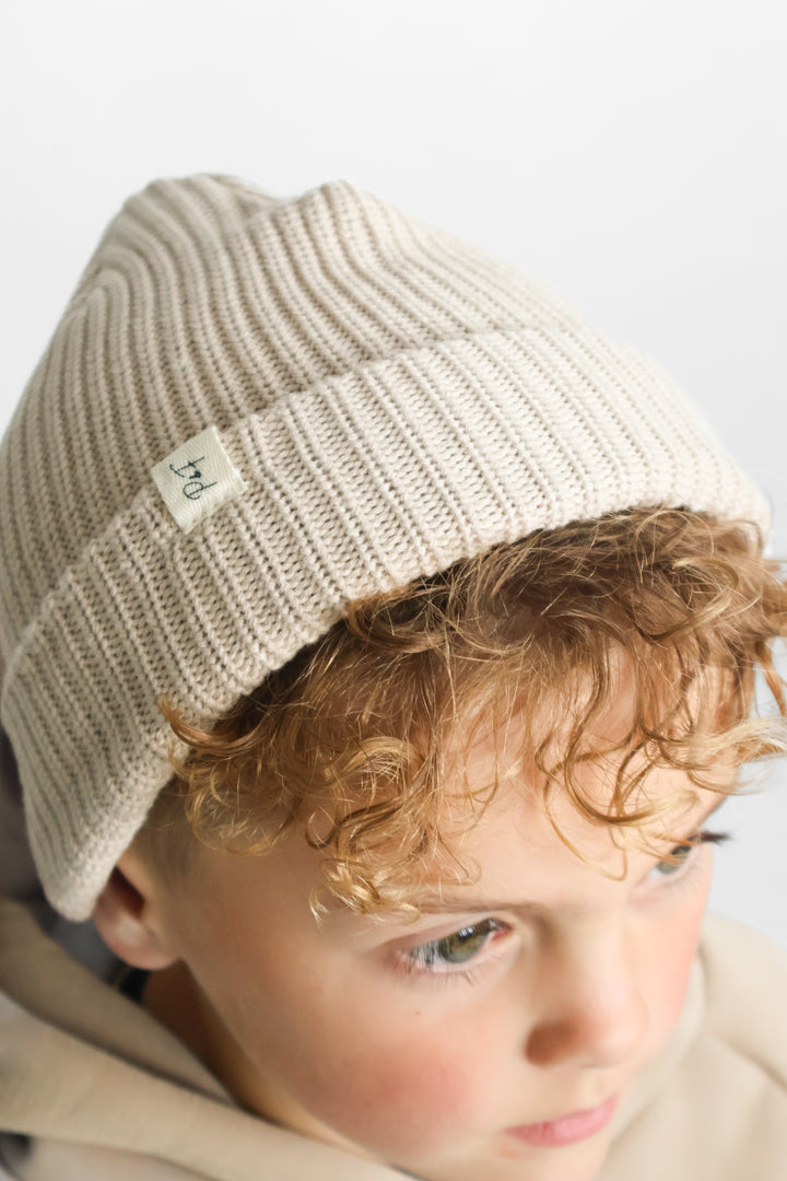 Beige Beanie Hat