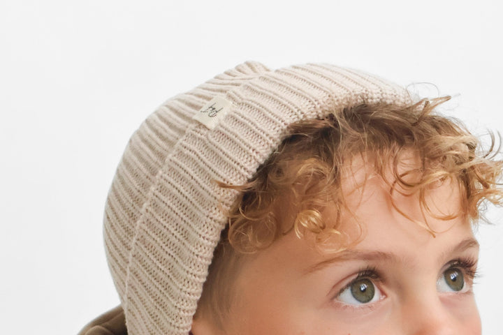 Beige Beanie Hat