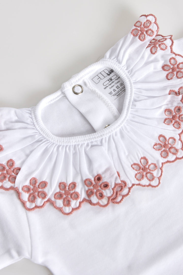 Cotton Embroidered Collar Bodysuit