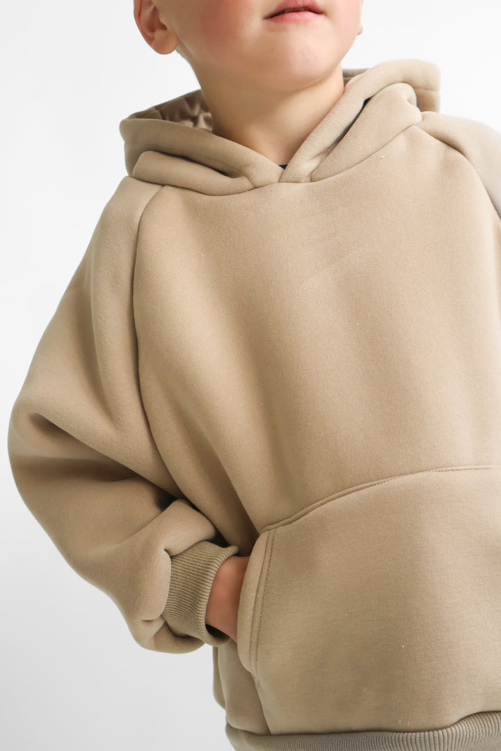 Fleece Beige Hoodie