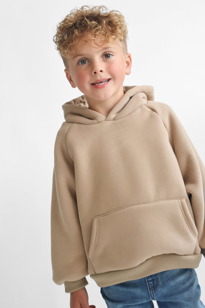 Fleece Beige Hoodie