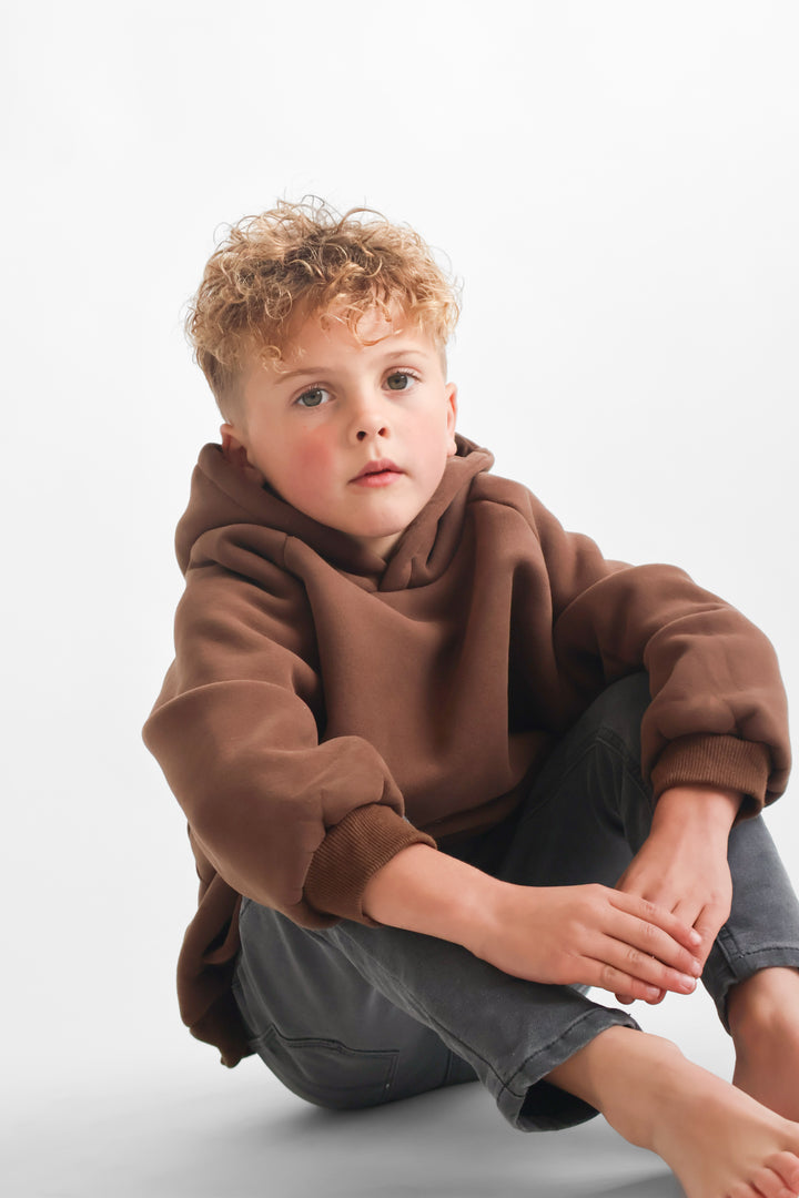 Fleece Brown Hoodie