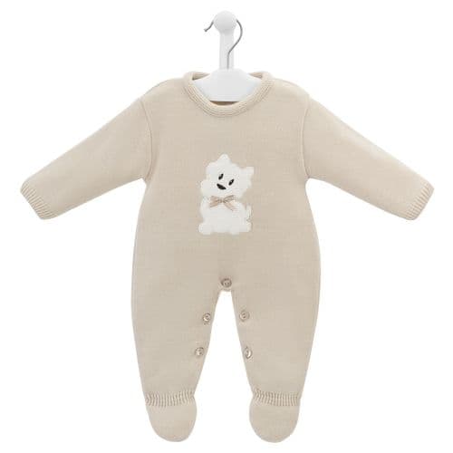 Scotty Dog Knitted Onesie Beige