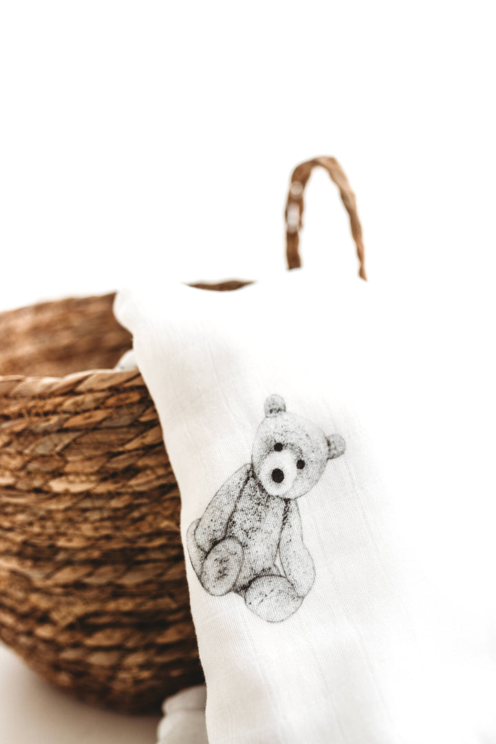 Teddy Bear Muslin Blanket